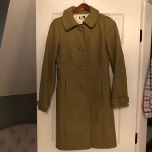 Jcrew olive green dress coat
